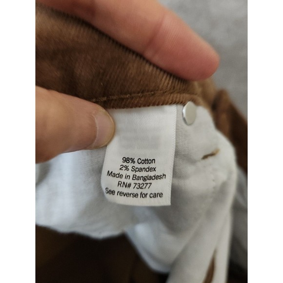 Croft Barrow Corduroy Pants Womens 18 Brown Straight Mid Rise Stretch NEW - Picture 7 of 8